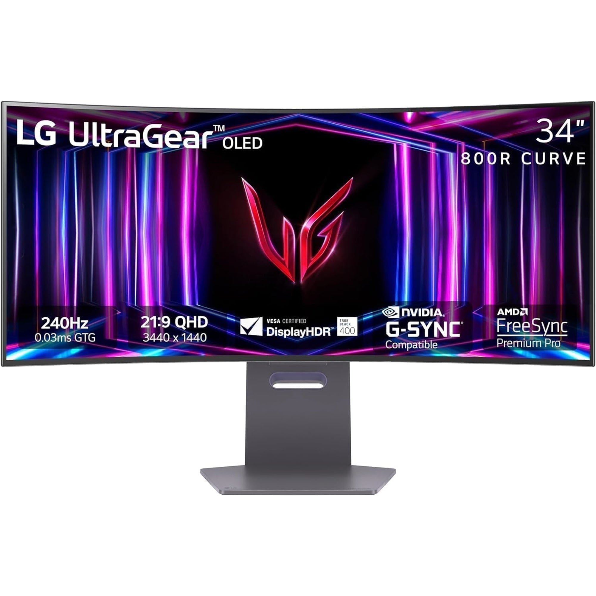 LG UltraGear 34GS95QE-B 34" UW-QHD (3440x1440) 240Hz 0.03ms Curved OLED FreeSync Monitor, Black (Certified Refurbished)