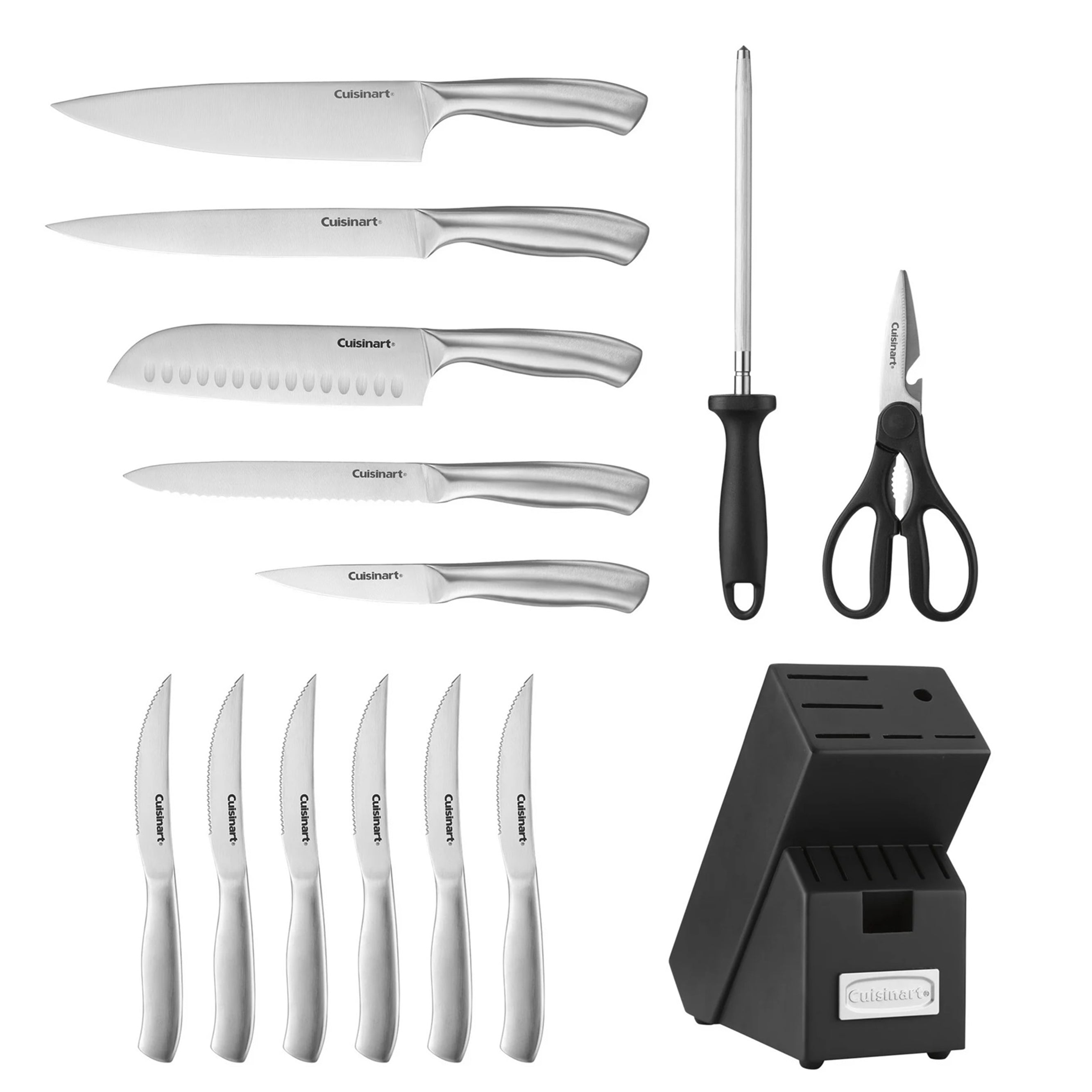 Cuisinart C77SS-14PW Stainless Steel 14-Piece Cultlery Block Set, Silver (New Open Box)