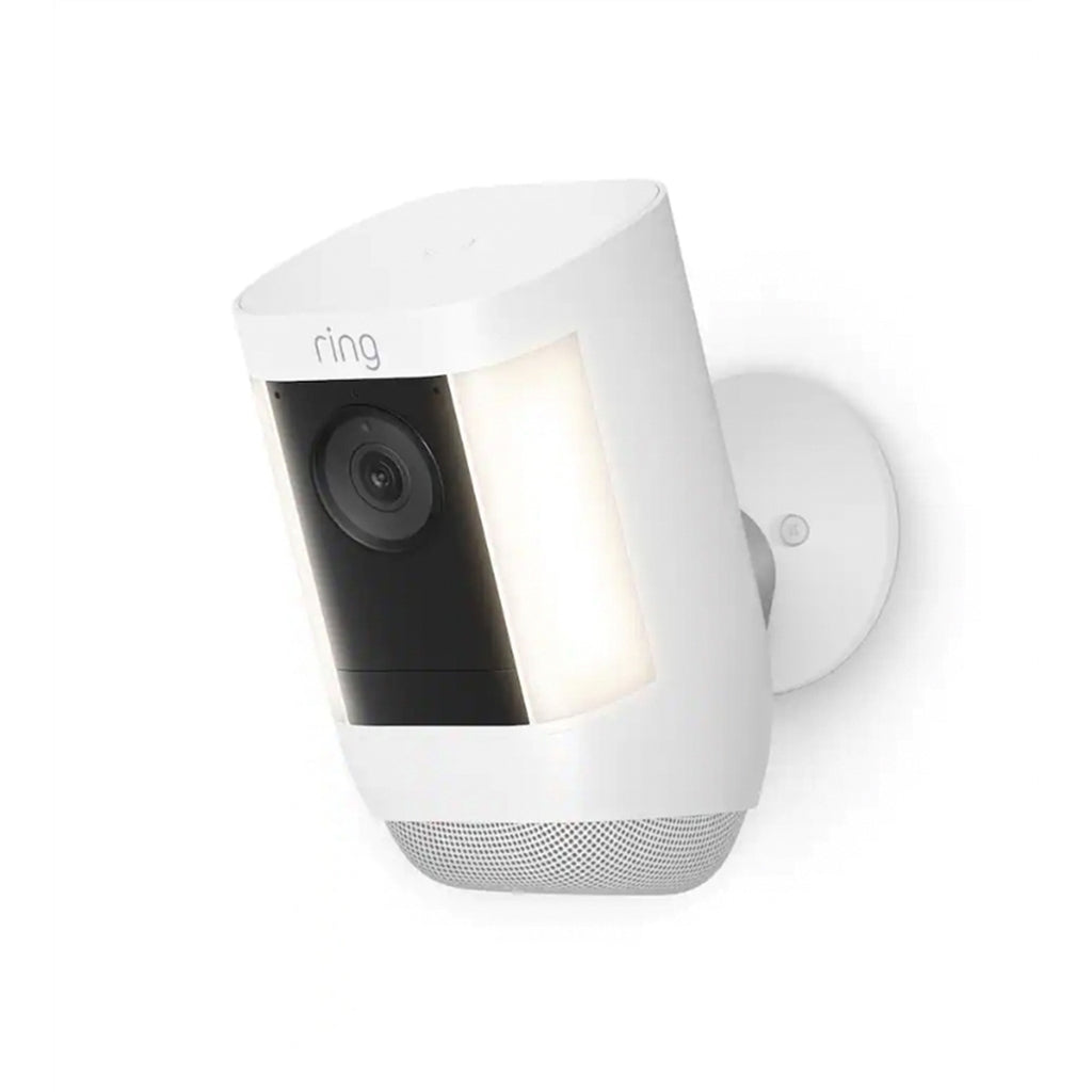 Spotlight Cam Pro, Battery with 2K Video and Ring Vision, LED Lights and 3D Motion - White