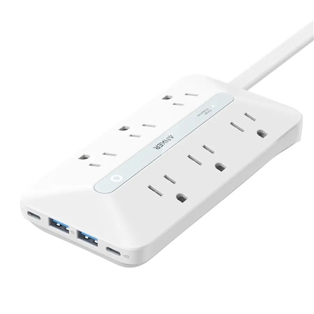 Anker A91F2121 6-Outlet 1875W 5 ft. Cord Surge Protector, White