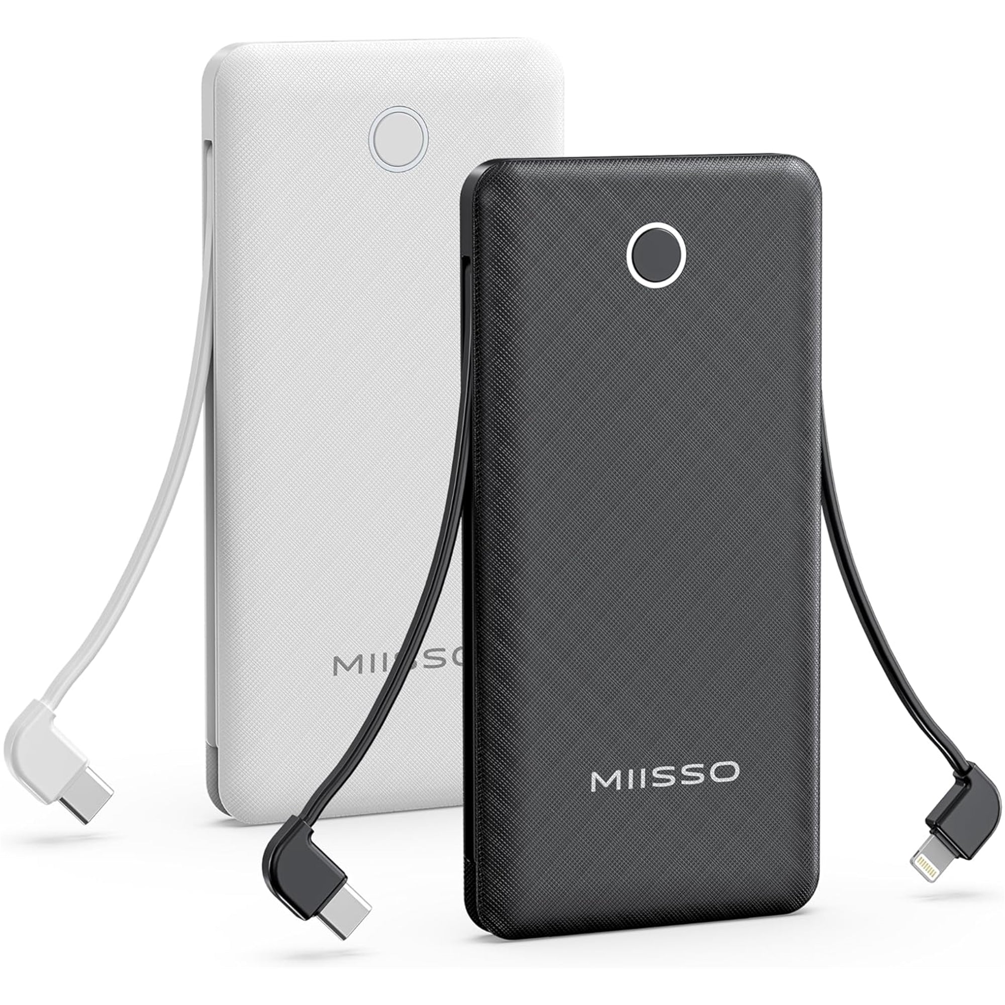 MIISSO 10K95 10000mAh 4-Port Power Bank, Black & White