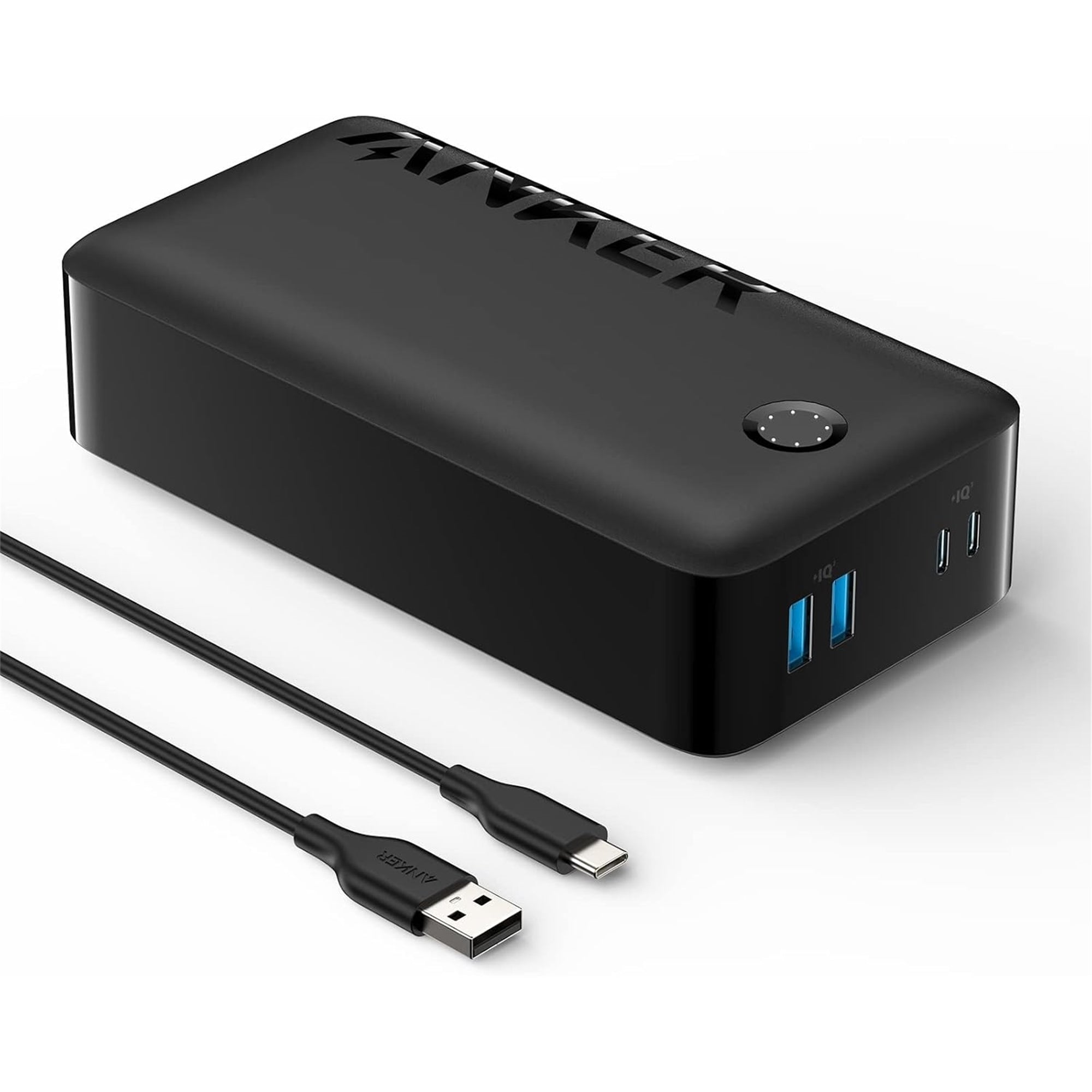 Anker A1377012 10000mAh 2-Port Power Bank, Black (New Open Box)