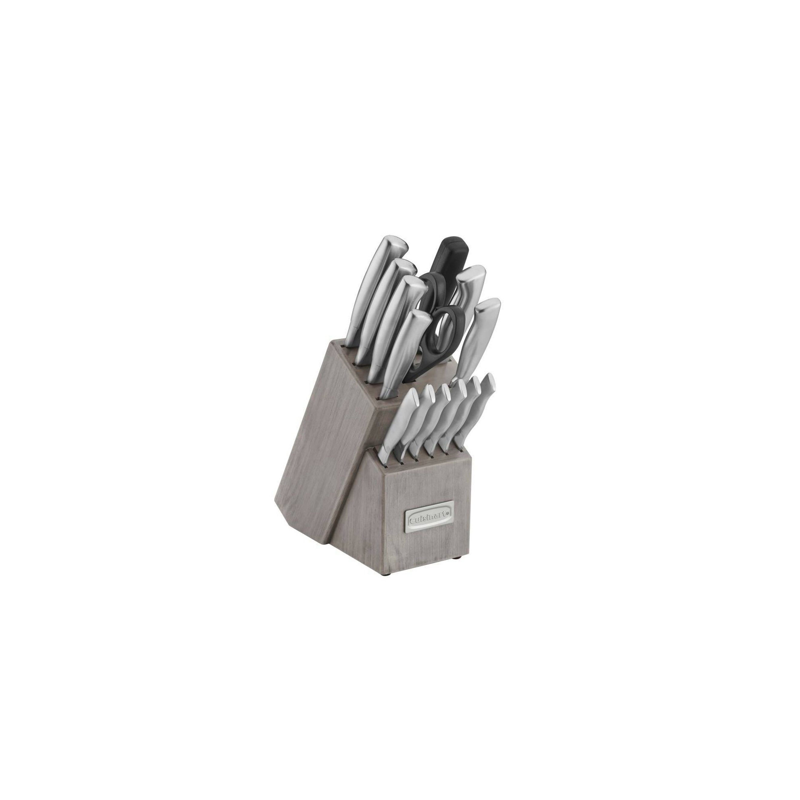 Cuisinart C77SS-15PT Classic 15pc Stainless Steel Knife Block Set, Silver (New Open Box)