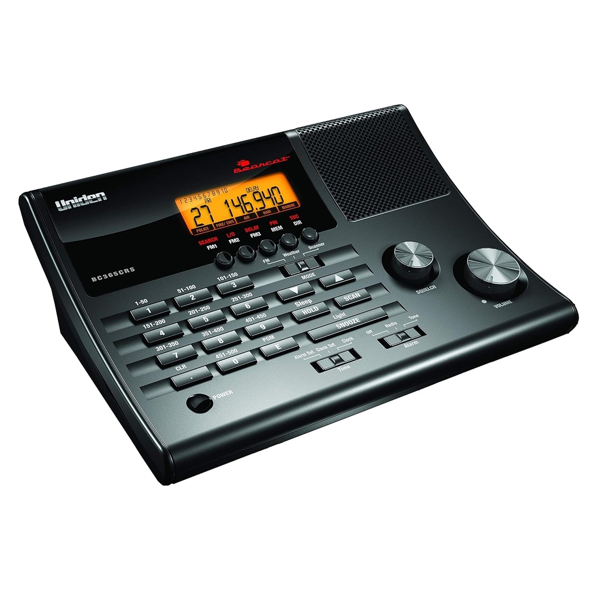 Uniden BC365CRS 500 Channel Clock/FM Radio Scanner with Weather Alert, Black (New Open Box)