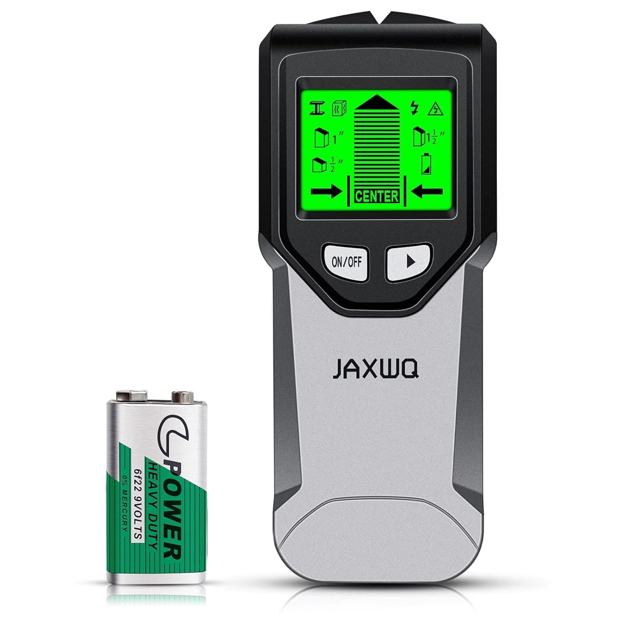 JAXWQ Stud Finder Wall Scanner - 5 in 1 Stud Finder Tool with Intelligent Microprocessor, Gray (New Open Box)