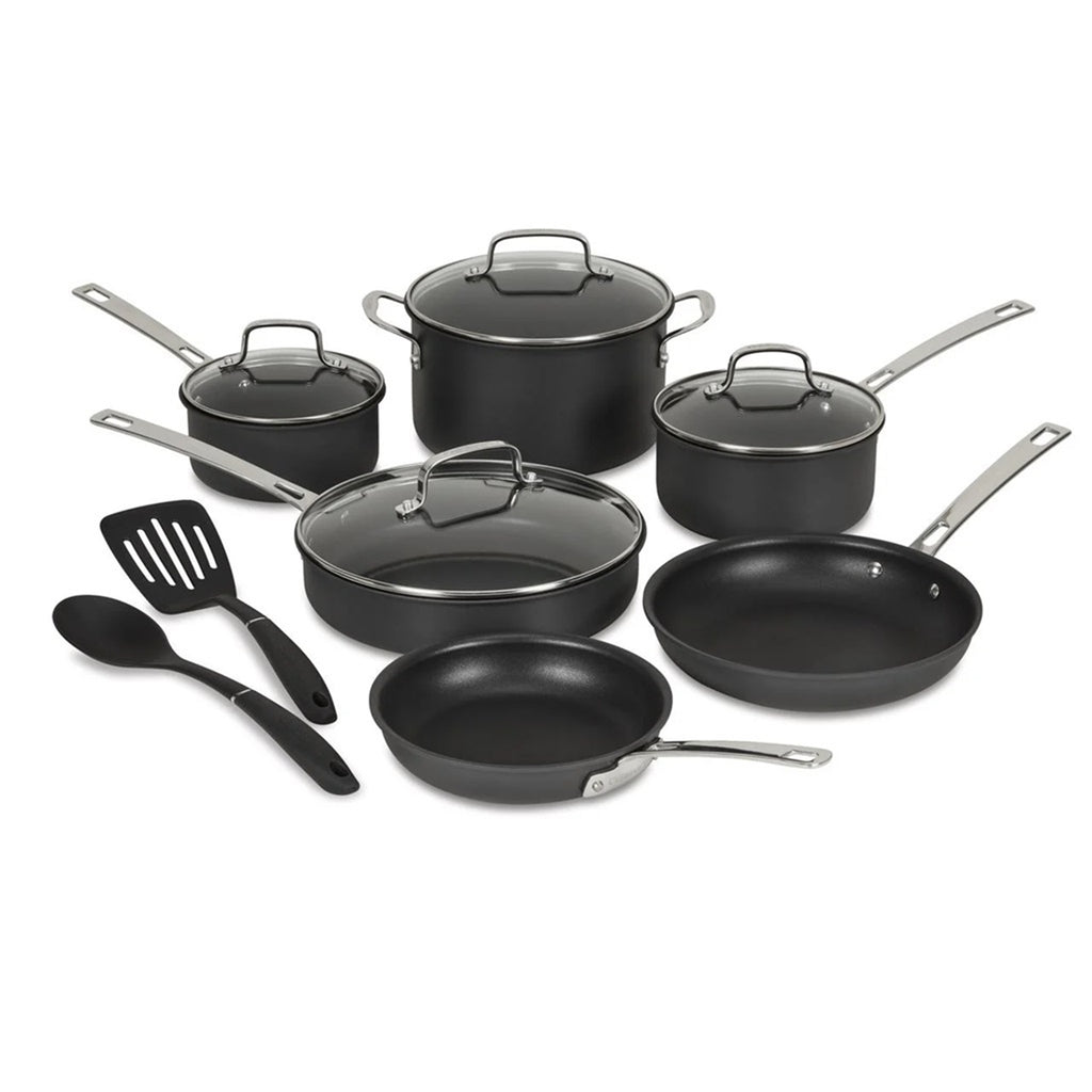 Cuisinart Advantage® Pro Dishwasher Safe Hard Anodized Cookware 12-Piece Set, DS92-12, Black (New Open Box)
