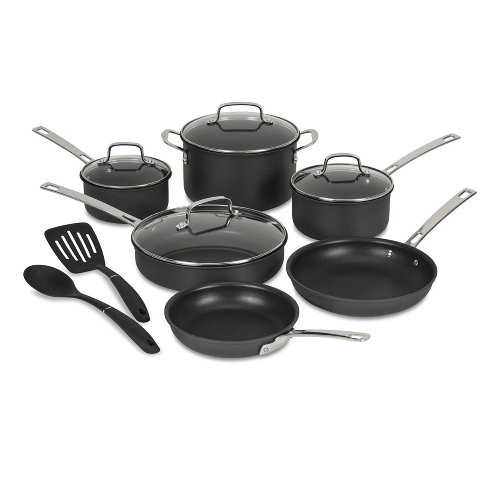 Cuisinart Advantage® Pro Dishwasher Safe Hard Anodized Cookware 12-Piece Set, DS92-12, Black (New Open Box)