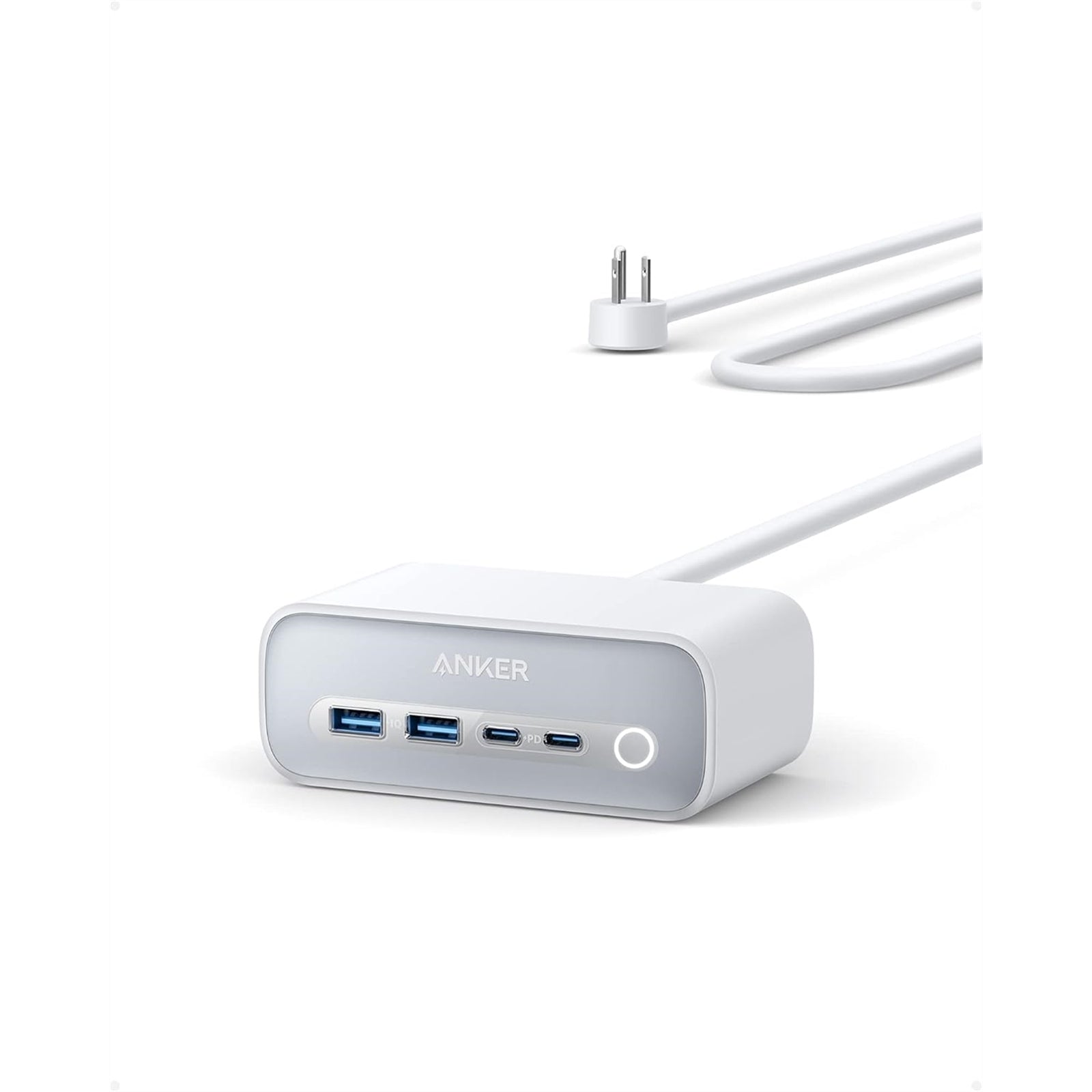 Anker A91C0-122 3-Outlet 1875W 5 ft. Cord Surge Protector, White (New Open Box)