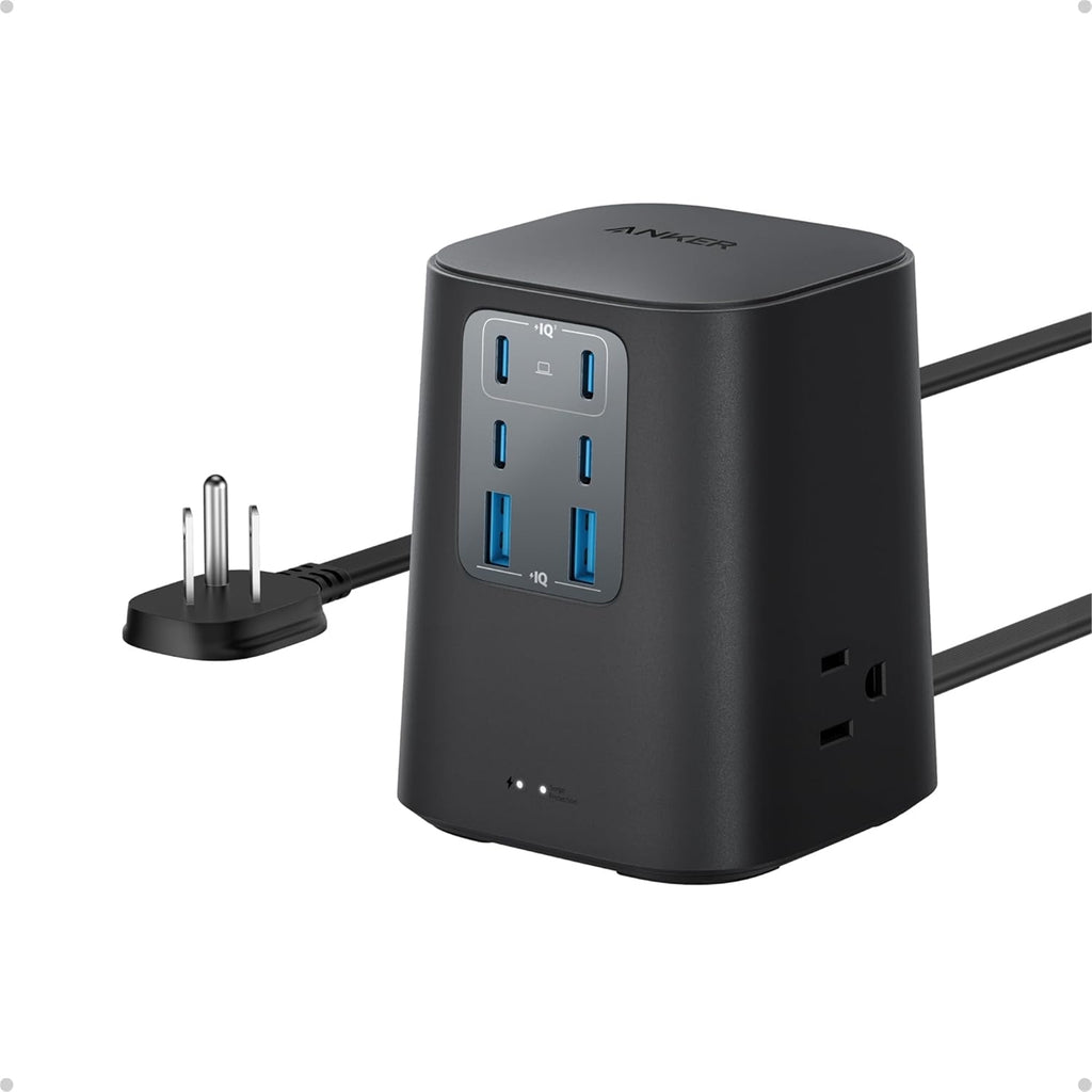Anker A91C6 3-Outlet 100W 5 ft. Cord Power Strip, Black