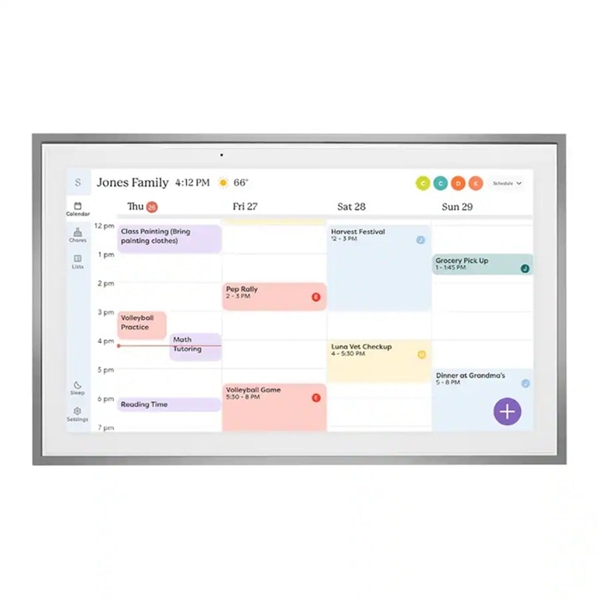 Skylight Calendar 150BECa 15 Inch Touchscreen Smart Calendar and Chore Chart - Silver