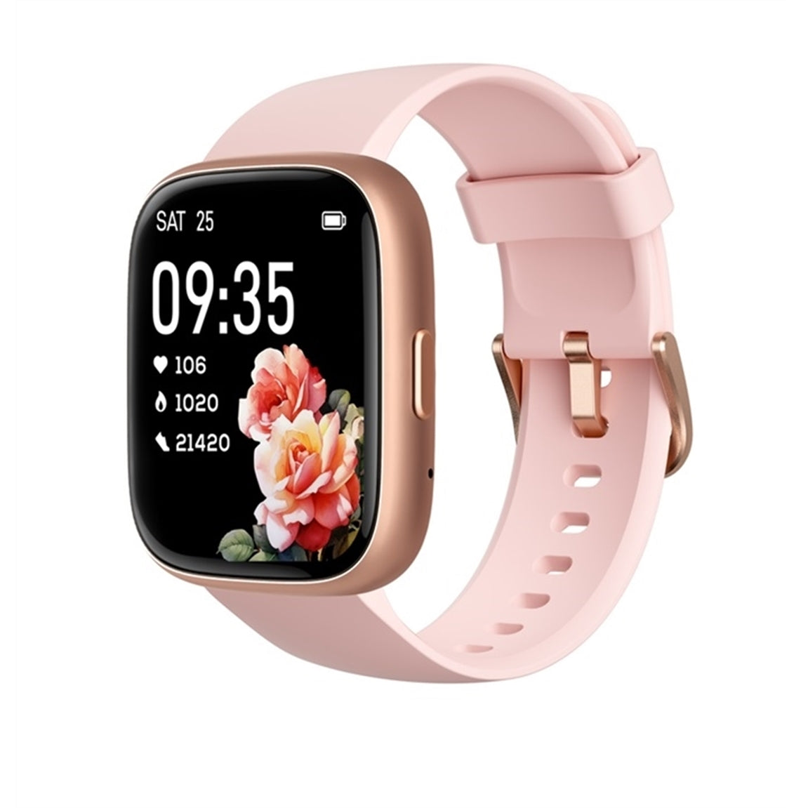 TOOBUR IDW26 Smart Watch 41mm Plastic Case with Silicone Sport Band, Pink