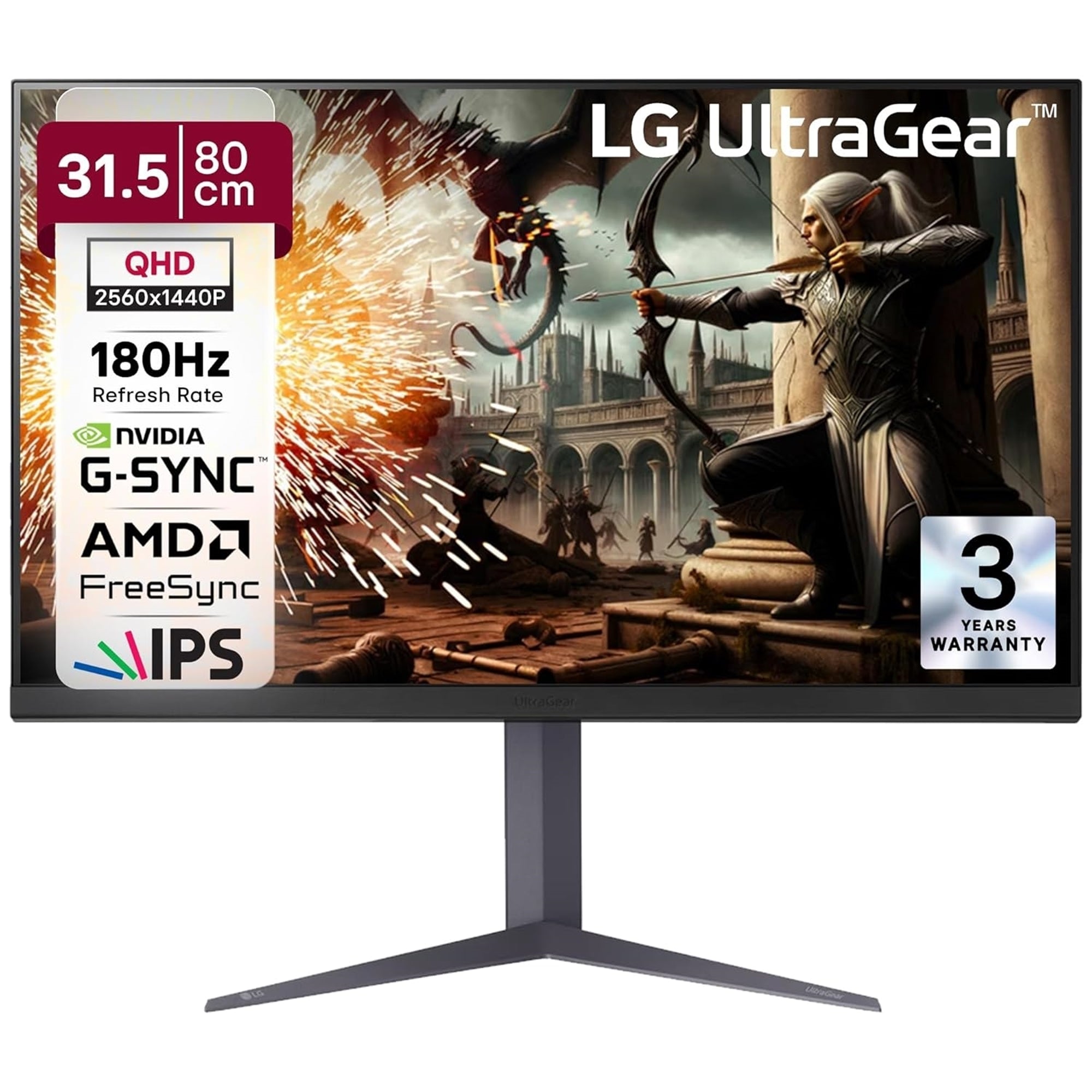 LG 32GS75Q-B 31.5" QHD (2560x1440) 180Hz 1ms IPS FreeSync Monitor, Black (Certified Refurbished)