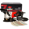 ZFE 800W/110V Variable Speed 4'' Wet Polisher / Grinder & Granite Stones, Red