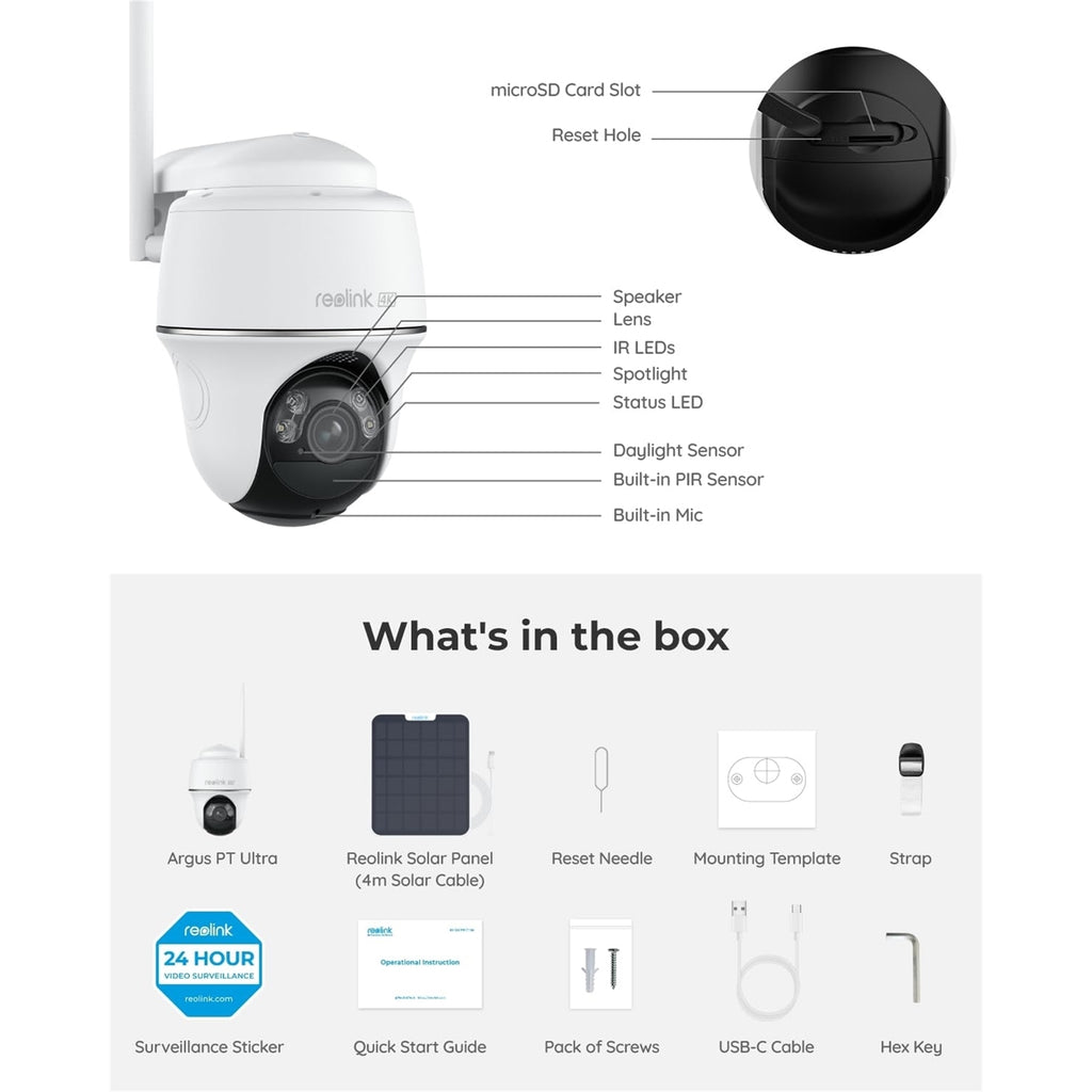 REOLINK Security Camera 1st Gen Outdoor Wireless Security Camera, White (New Open Box)