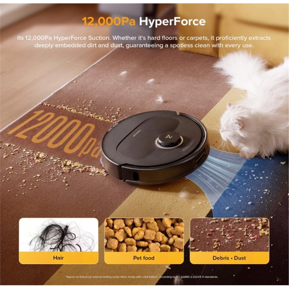 ROBOROCK Qrevo S5V Robot Vacuum and Mop, FlexiArm Edge Mopping 12,000Pa Suction- Black (New Open Box)