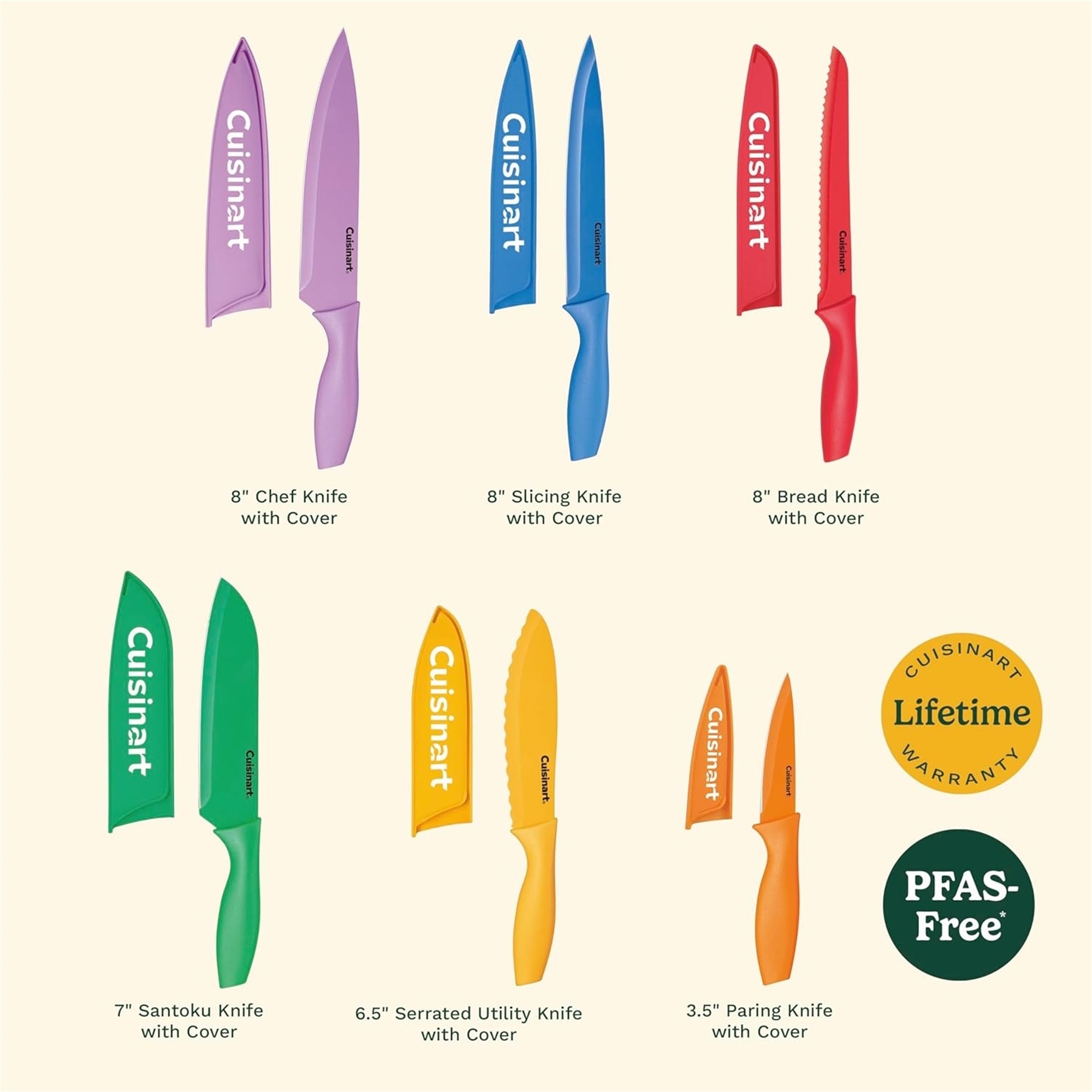 Cuisinart C55-01-12PCKS 3.5-inch Stainless Steel Bread Kitchen Knife, Multi (New Open Box)