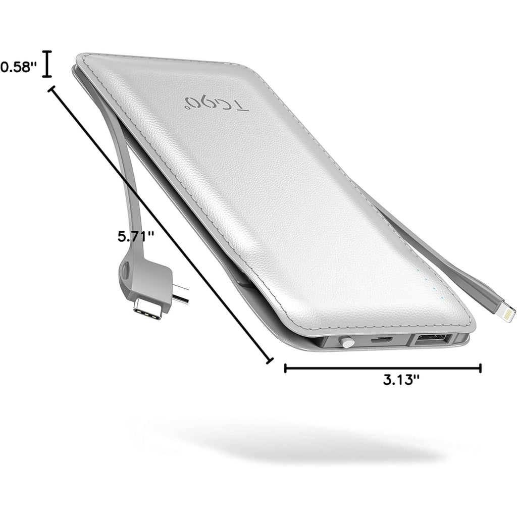 TG90° A-10K53 10000mAh 2-Port Power Bank, White
