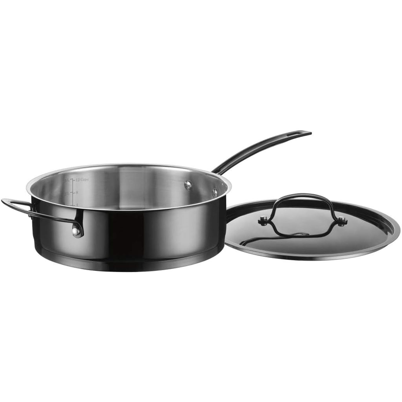 Cuisinart MSS-8 Mica Shine Stainless Cookware Set, 8 Piece, Black (New Open Box)