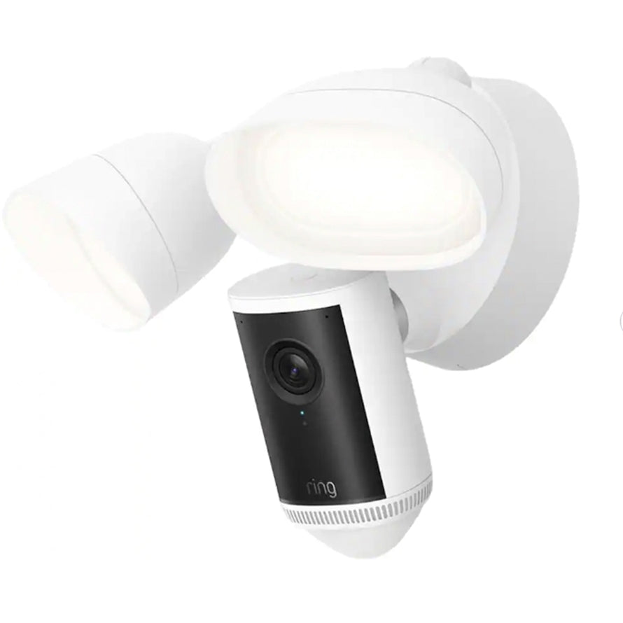 Ring - Floodlight Cam Pro (2nd Gen) 4K ultra-clear video, 10x Zoom, motion-activated- White-Wired
