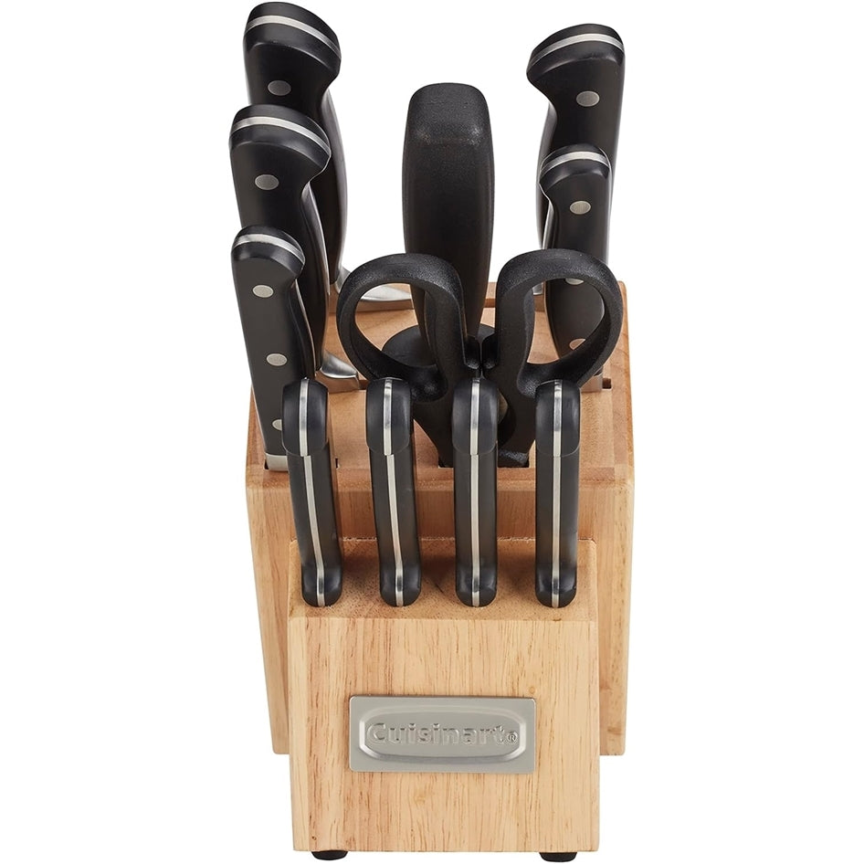 Cuisinart C77TR-12P3 12pc Black Triple Rivet Block Set, Silver (New Open Box)