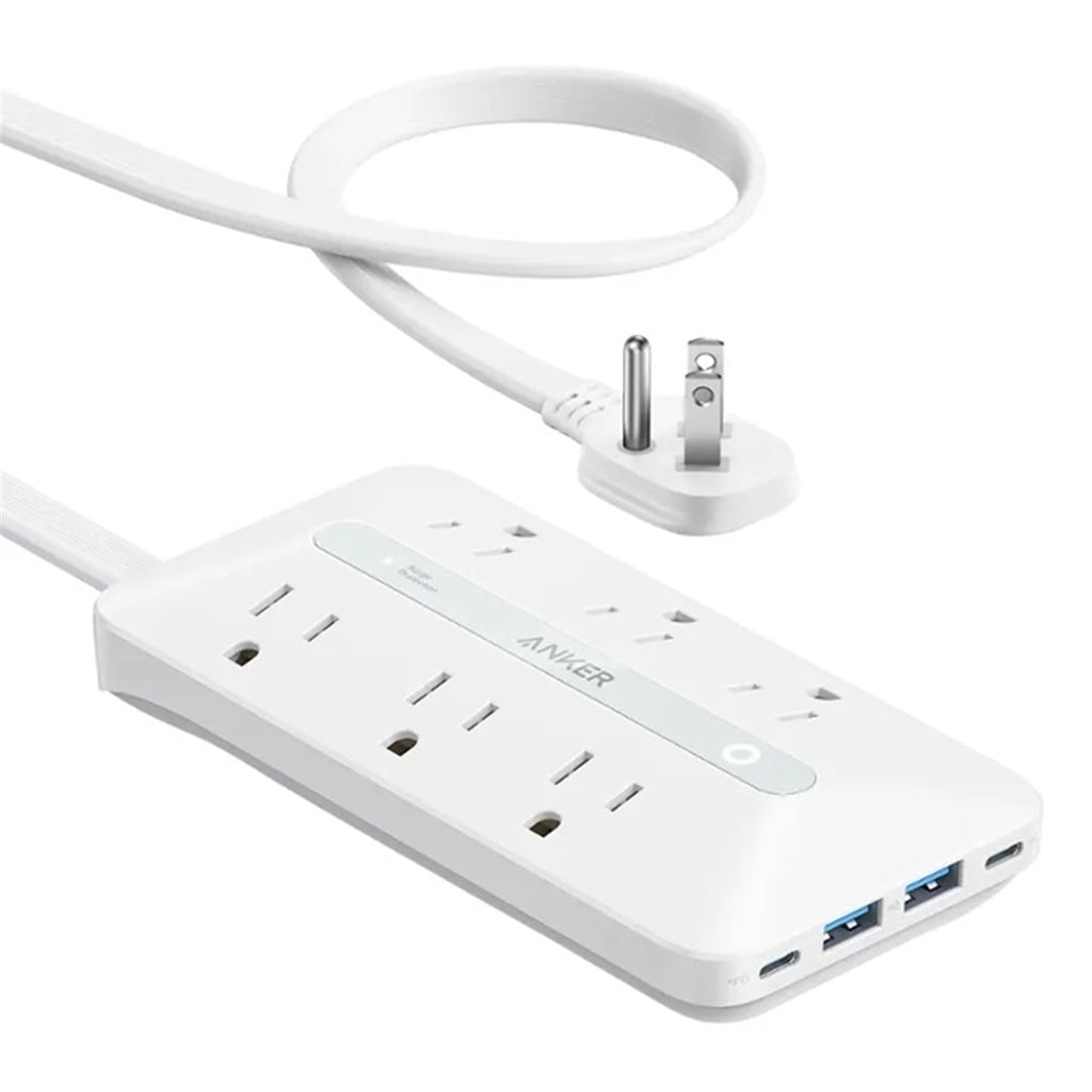 Anker A91F2121 6-Outlet 1875W 5 ft. Cord Surge Protector, White