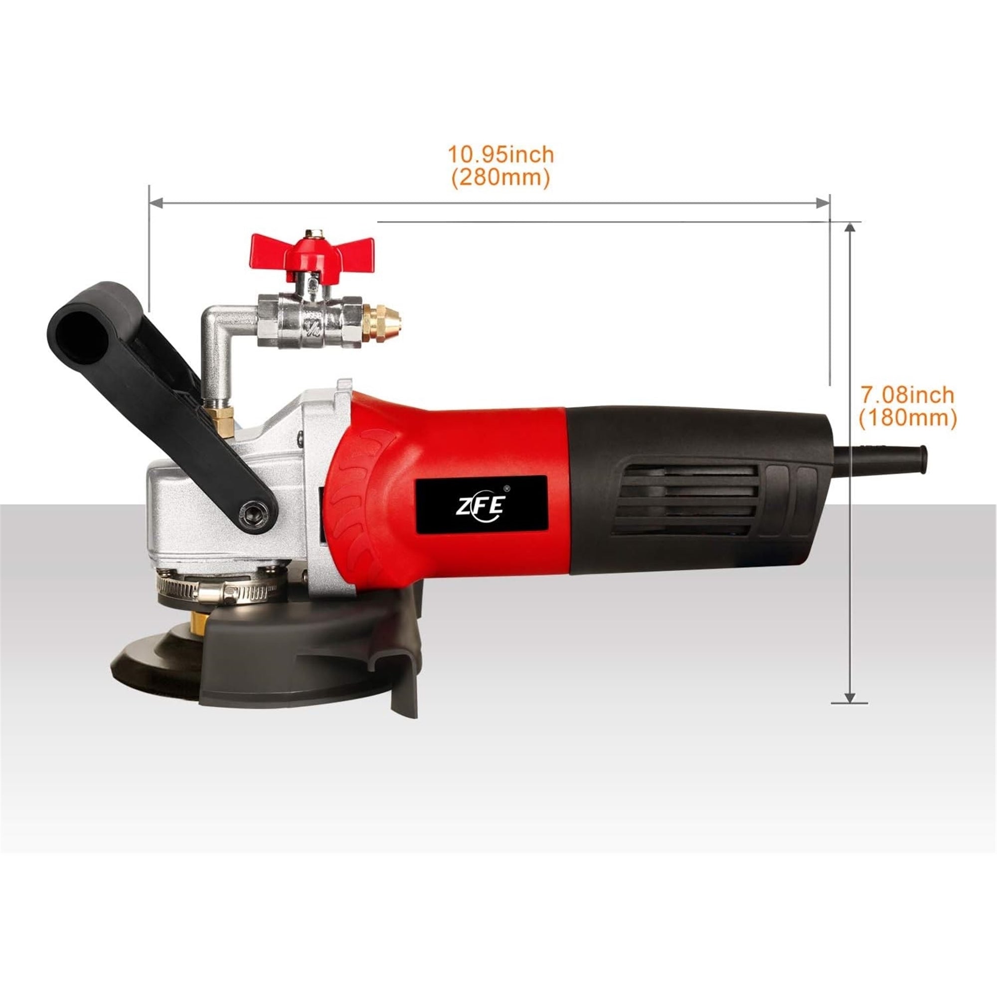ZFE 800W/110V Variable Speed 4'' Wet Polisher / Grinder & Granite Stones, Red (New Open Box)