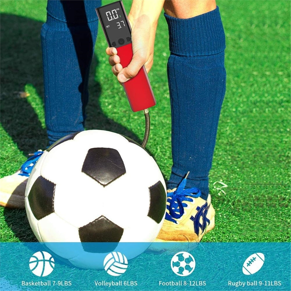 Pumteck Electric Ball Pump, Smart Air Pump Portable Fast Ball Inflatio, Red