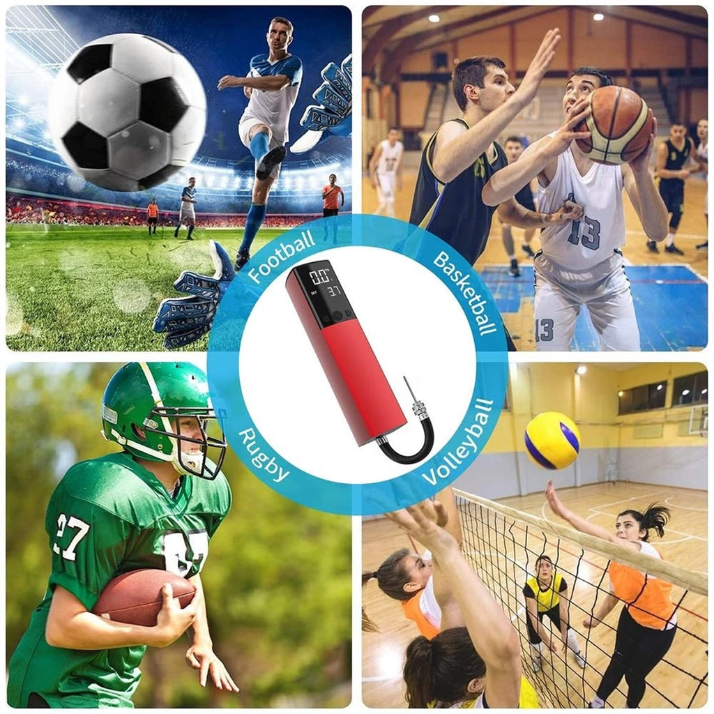 Pumteck Electric Ball Pump, Smart Air Pump Portable Fast Ball Inflatio, Red
