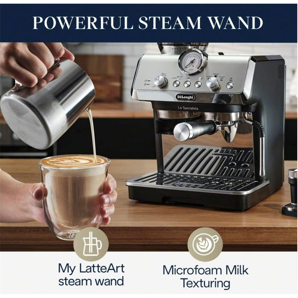 De'Longhi La Specialista Espresso Latte and Cappuccino Machine with Grinder and Milk Frother (Certified Refurbished)